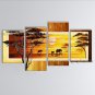 Handmade 4 Pieces Contemporary Wall Art Landscape Painting African Scenery