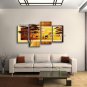 Handmade 4 Pieces Contemporary Wall Art Landscape Painting African Scenery