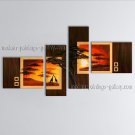 Tetraptych Contemporary Wall Art Landscape Painting Tree Oil On Canvas