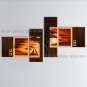 Tetraptych Contemporary Wall Art Landscape Painting Tree Oil On Canvas