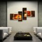 Tetraptych Contemporary Wall Art Landscape Painting Tree Oil On Canvas