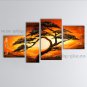 4 Pieces Contemporary Wall Art Landscape Painting Tree Gallery Wrapped