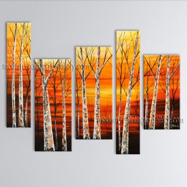 Large Contemporary Wall Art Landscape Painting Tree Inner Stretched