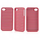 Frame Front & Back Hard Skin Case Cover for Apple iPhone 4G / 4S Red