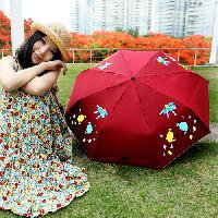 Magic Umbrella UV color umbrella folding umbrella BABY red fish