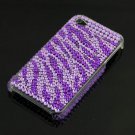 Purple Rhinestone Bling HARD BACK CASE Cover for Apple iPhone 4G 4 New