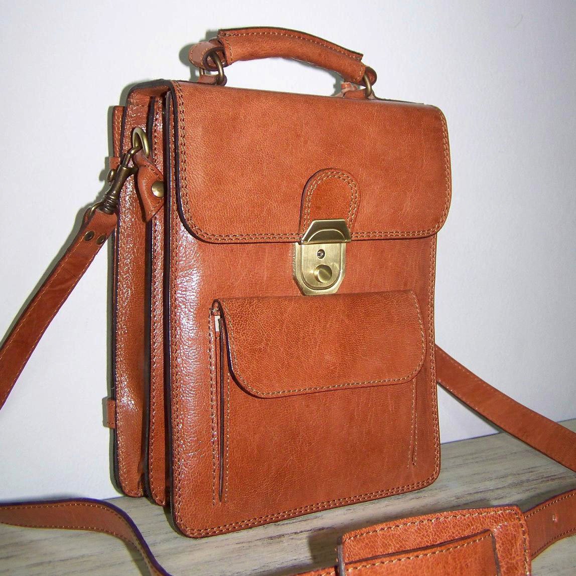 small tan leather cross body bag