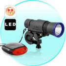 LED Bicycle Light Set with Solar Rear Light