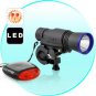 LED Bicycle Light Set with Solar Rear Light