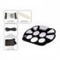 Portable Drum Pad - Flexible Mat, 9 Drums, Included Drumsticks and Pedals
