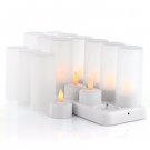 LED Candles with Charging Dock "Cozy LEDs" - 12x LED Candles, 12x Candle Holders, Flickering Effect