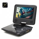 7 Inch Portable DVD Player - Game, Copy, eBook, 270 Degree Rotating Screen, SD Card Support