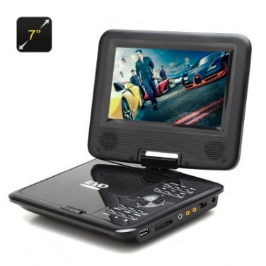 7 Inch Portable DVD Player - Game, Copy, eBook, 270 Degree Rotating Screen, SD Card Support
