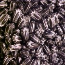 Flower Tulip 25 Black and Silver Beads