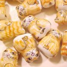 Cat 6 Ceramic Brown Tabby Beads
