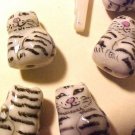 Cat 6 Ceramic Grey Tabby Beads