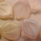 Leaves Drop 25 Pink Matte AB Glass Beads