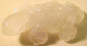 Lizard Carved Pink Rose Quartz Gemstone Bead