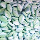 Leaves Dotted 25 Blue + Green Opaque Glass Beads