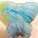 Butterfly Large Blue Slag Glass Bead