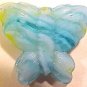 Butterfly Large Blue Slag Glass Bead