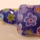 Turtle Millefiori Blue Glass Pendant Bead