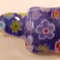 Turtle Millefiori Blue Glass Pendant Bead