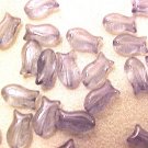 Fish 20 Teeny Tiny Silver Gray Glass Beads