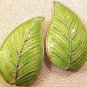 Leaves Cloisonne 4 Green Beads