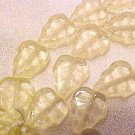 Leaves 25 Yellow Glass Beads
