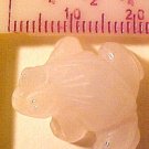 Frog Carved Pink Rose Quartz Gemstone Bead