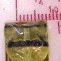 Cat Head 25 Green Striped Glass Beads