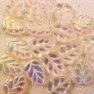 Leaves Serrated 25 White AB Glass Beads