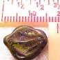 Leaves Drop 25 Brown + Green Mottled Opaque Glass Beads