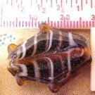 Fish 12 Large Purple Lampworked Beads
