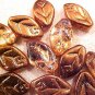 Leaves Dotted 25 Copper Glass Beads