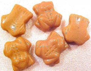 Frog 8 Beige Glass Beads
