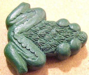 Frog Cinnabar Style Green Bead