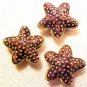 Starfish 5 Purple Cloisonne Beads