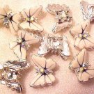 Butterfly 3 Enameled White 2 Hole Metal Beads