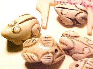 Frog Carved Bone Bead Style #2
