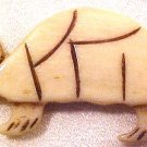 Turtle Carved Bone Flat Bead