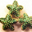Starfish 5 Green Cloisonne Beads