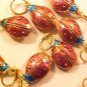 Ladybug 4 Cloisonne Red Blue Head Pendant Beads