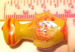 Fish Handmade Yellow Glass Bead