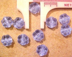 Flower 25 Blue Glass Mini Beads