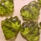 Leaves Maple 25 Olive Green Glass Beads