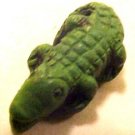 Alligator 4 Teeney Green Clay Pottery Beads