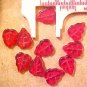 Leaves 25 Red Glass Beads
