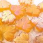 Leaves Maple 25 Amber Brown Frosted AB Glass Beads